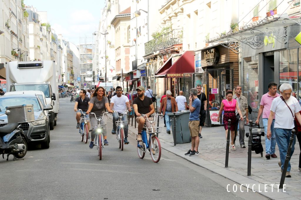 cocyclette vélo defi jeu de piste paris rue groupe