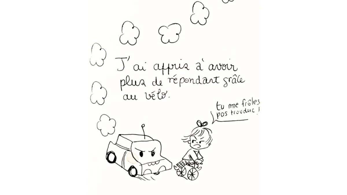 Illustration voiture vs vélo